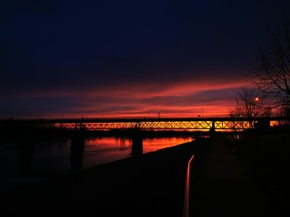 Fototapeta premium Sunset over the river