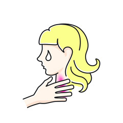 color icon, strangulation of a woman by the neck