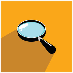 magnifying glass Magnifying glass round icon for search and zoom symbol, sign and magnifier logo. Modern magnifying glass vector