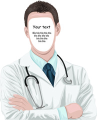 Vector illustration of a doctor with an area for text