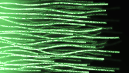 Wallpaper, strings of green numbers appearing from left side