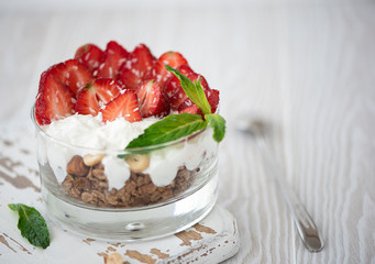 chocolate cake with strawberries