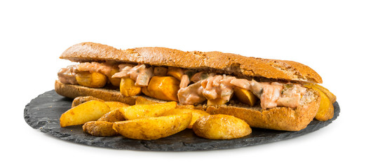 Bocadillo con patatas
