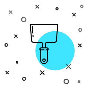 black line art putty knife on blue clip art preview