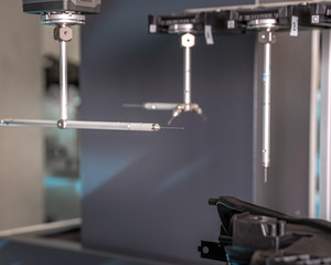 modern device for accurate 3D measurement of the product and casting. Production automation. Program industry 4.0