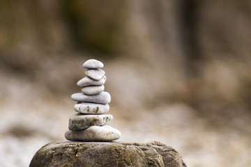 stack of stones on beach