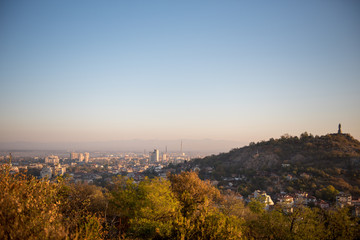Sights from Jandem tepe in Plovdiv, Bulgaria