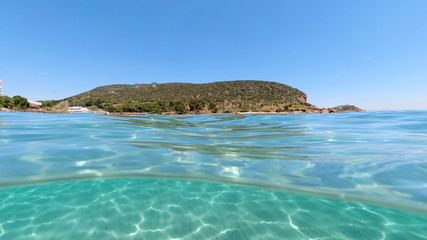 Underwater mediterranean paradise beach with emerald - turquoise sea