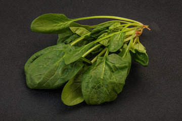 Fresh green Spinach leaves heap