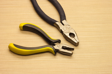set of two pliers. Electrician's tool