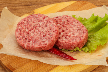 Raw beef cutlet for burger