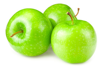 green apples isolated on a white background