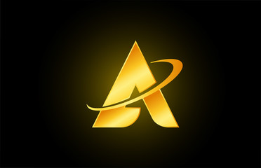 Fototapeta premium A alphabet letter logo icon for business and company with gold design