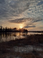 sunset over the river