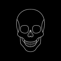 Abstract linear head of skull. Tattoo skull. Logo of the skull. Vector illustration