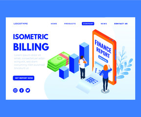 Isometric Artwork Concept of billing