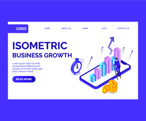 Isometric Artwork Concept of business growth