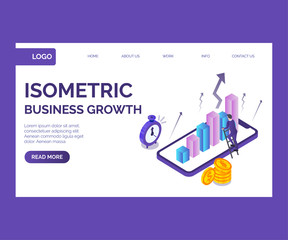 Isometric Artwork Concept of business growth