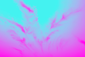 Pink cloud on blue background 