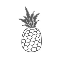 Pineapple & ananas line icon, healthy fruit, vector graphics, a linear pattern on a white background, eps 10.