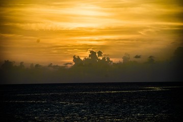 sunset at sea, bahamas