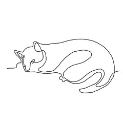 Fototapeta premium Continuous One Line Drawing Cat