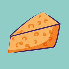 a piece of cheese vector isolated