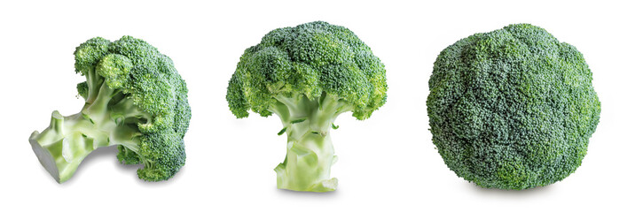 Fresh broccoli on a white isolated background - obrazy, fototapety, plakaty