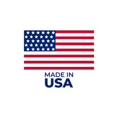 Made in USA label. American banner template. Vector illustration.