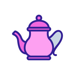 porcelain teapot with lid icon vector. porcelain teapot with lid sign. color symbol illustration