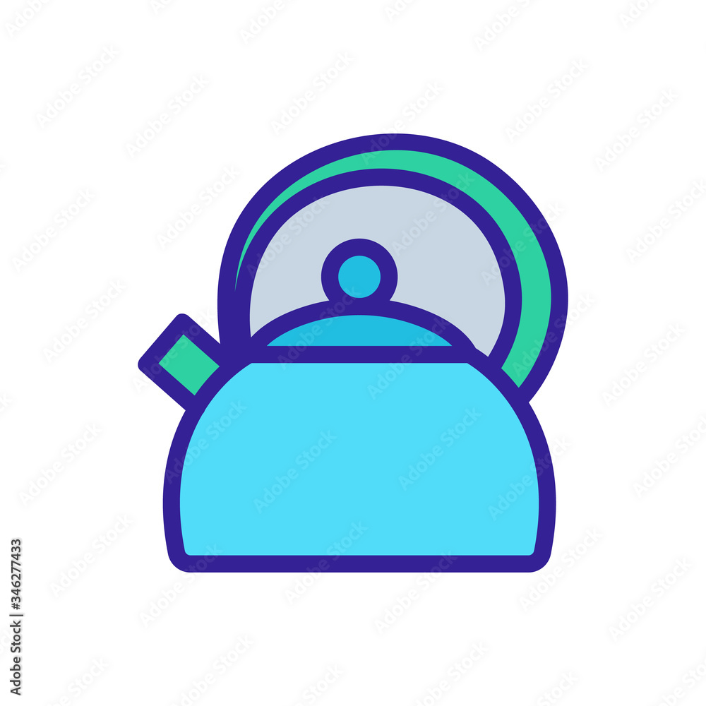 Poster teapot with protective round handle icon vector. teapot with protective round handle sign. color sym