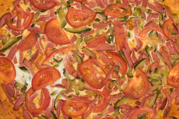 homemade pizza in the oven. cooking at home.