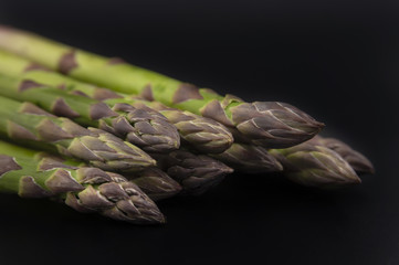 Fresh raw green spring asparagus spears