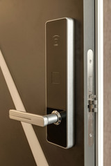 the front door with a door handle