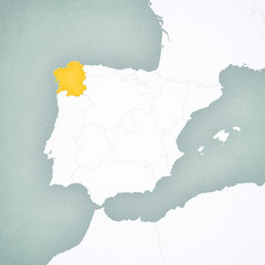 Map of Iberian Peninsula - Galicia