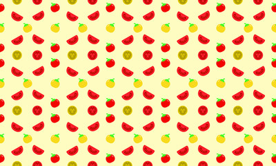 Various Fruits Minimalist Seamless Pattern Fruit Background, Wrapping Paper, Printable Textile, Colorful Wallpaper