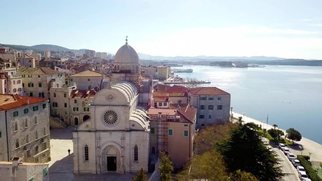 old church Cathedral of Saint James sibenik door old sity italia sicilia create sea promenade 