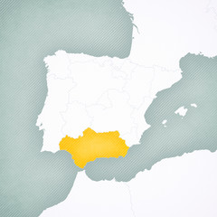 Map of Iberian Peninsula - Andalusia