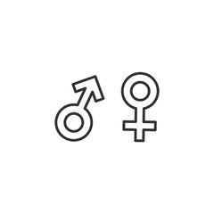 Male and female line icons. Simple outline style design. Vector illustration.