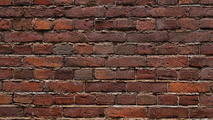 Abstract brick wall background, closeup. Red brick wall texture.