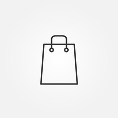 Shopping bag line icon in flat style. Editable stroke. Vector illustration.