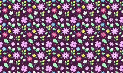 Vector Floral Seamless Pattern Autumn Background, Summer Themes