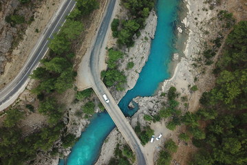 Aerial view of the road. Turkey. the k&ouml;pr&uuml;l&uuml; canyon