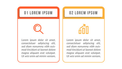 Obraz premium Minimal infographic template design with numbers 2 options or steps.