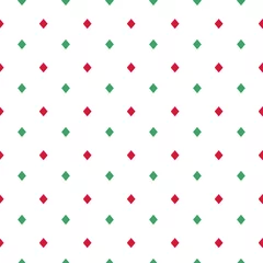 Behang Ruiten Ruit naadloos patroon. Geometrische achtergrond. Groene en rode ruiten op witte achtergrond. Vector illustratie.