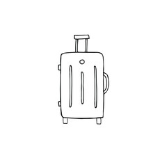 Vector hand drawn doodle sketch luggage travel case bag isolated on white background
