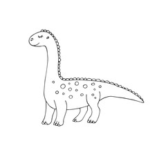 Vector hand drawn doodle sketch diplodocus dinosaur isolated on white background