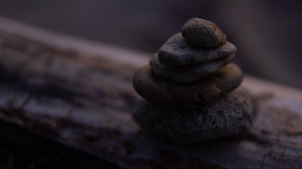 small stone pyramid, pebbles