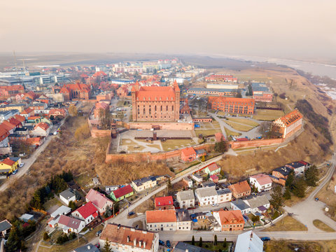 Winter panorama of Gniew