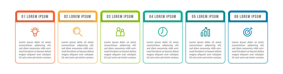 Minimal infographic template design with numbers 6 options or steps.